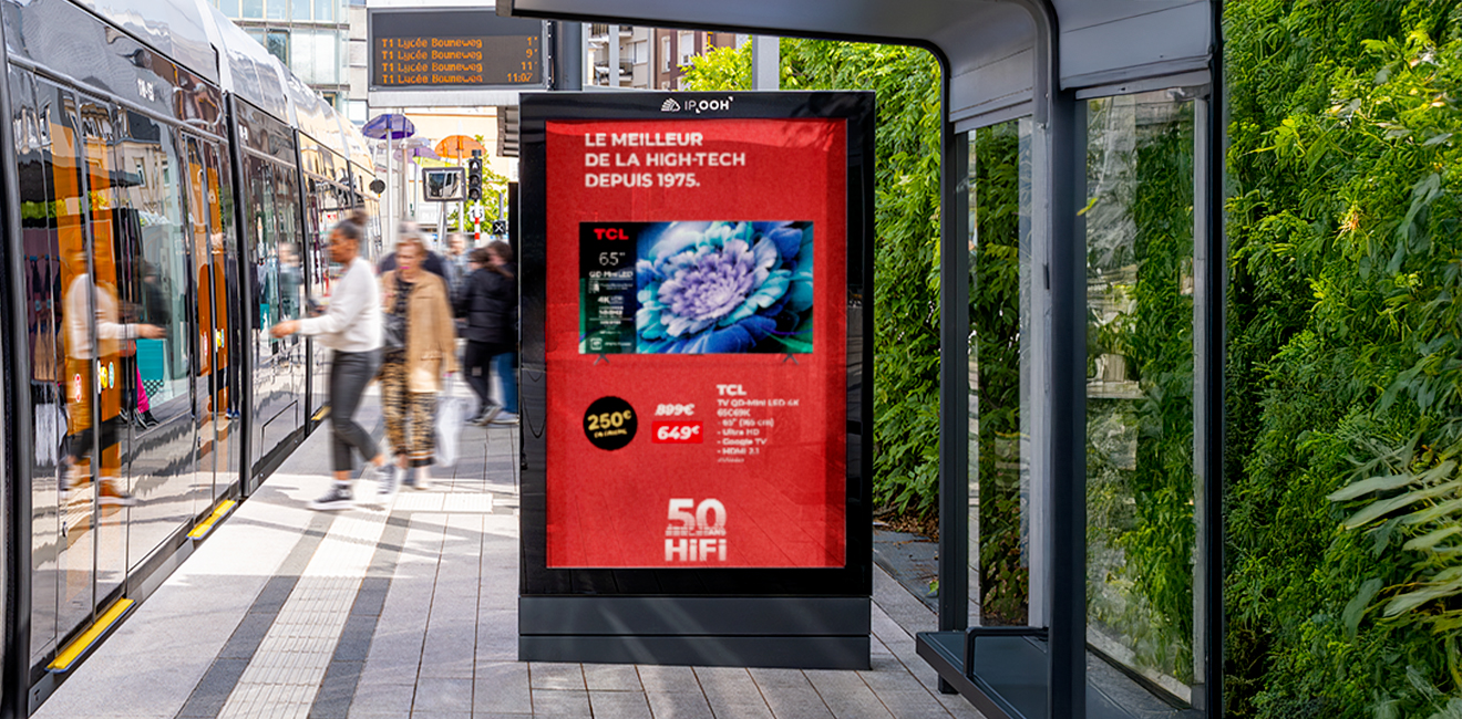 Affichage de la campagne sur un abribus 