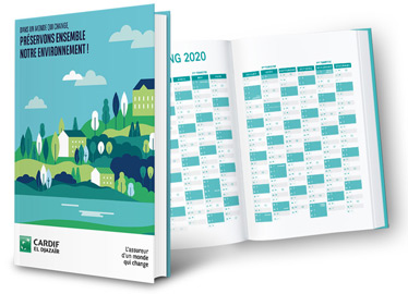 Couverture et page intérieure d'un agenda.