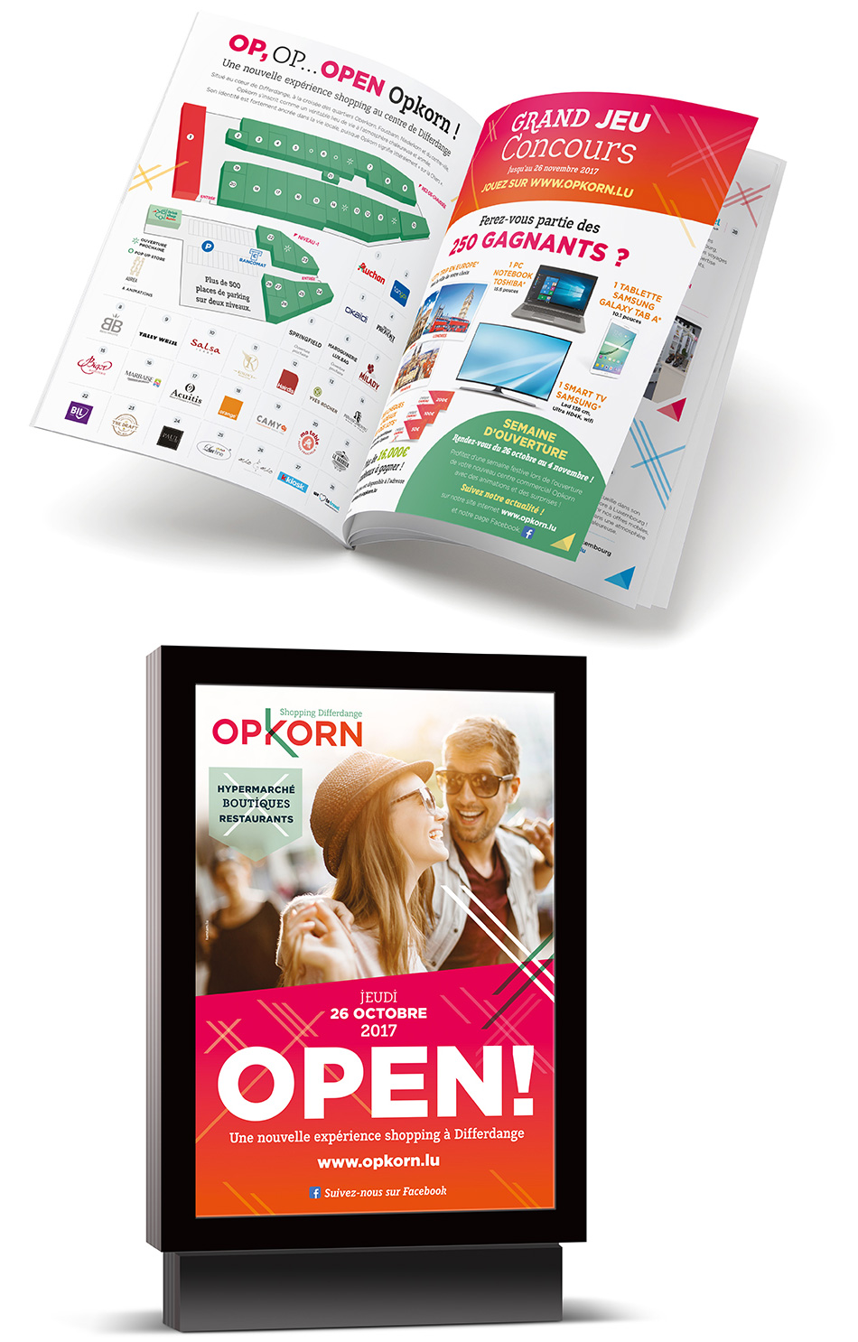 Catalogue ouvert et abribus.