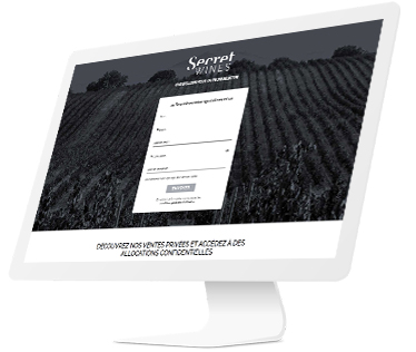Ecran d'imac sur home page Secret Wines.