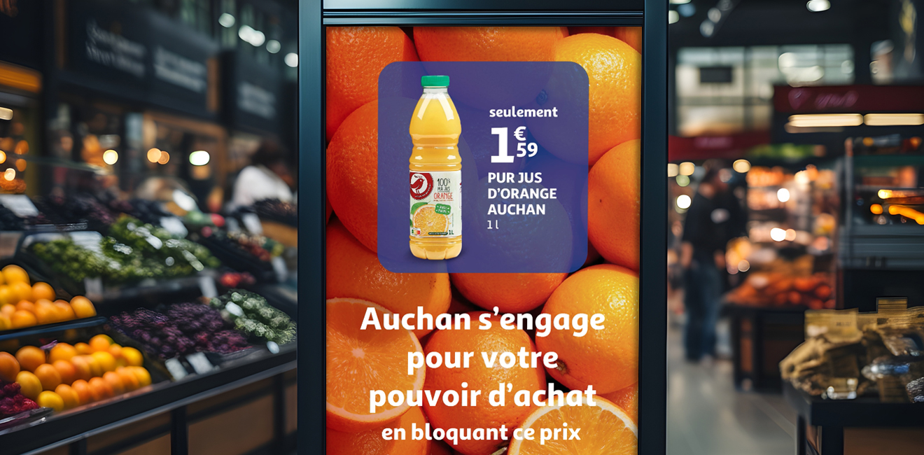 Led screen in the Auchan Luxembourg store