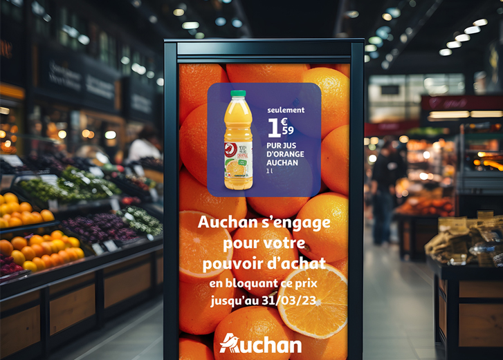 Led screen in the Auchan Luxembourg store