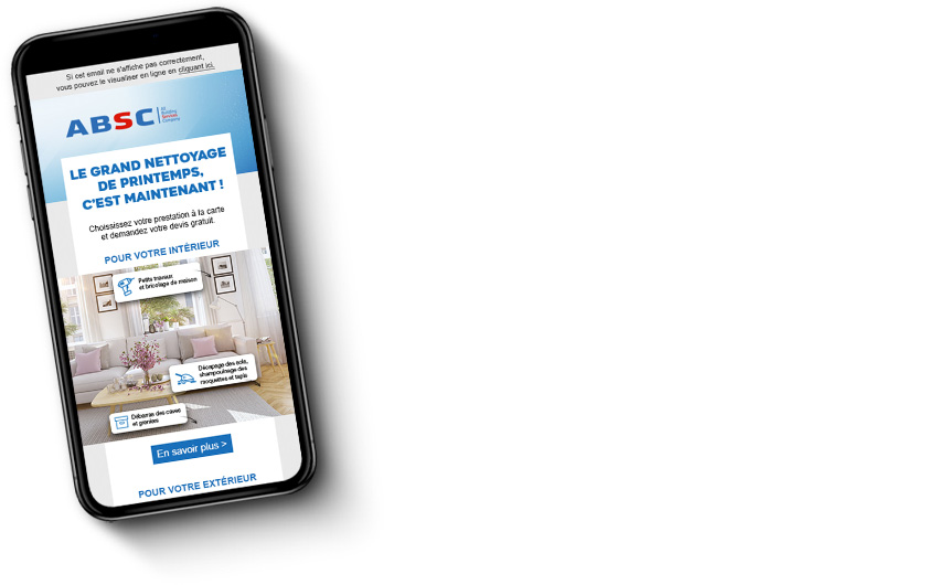 téléphone mobile avec newsletter ABSC